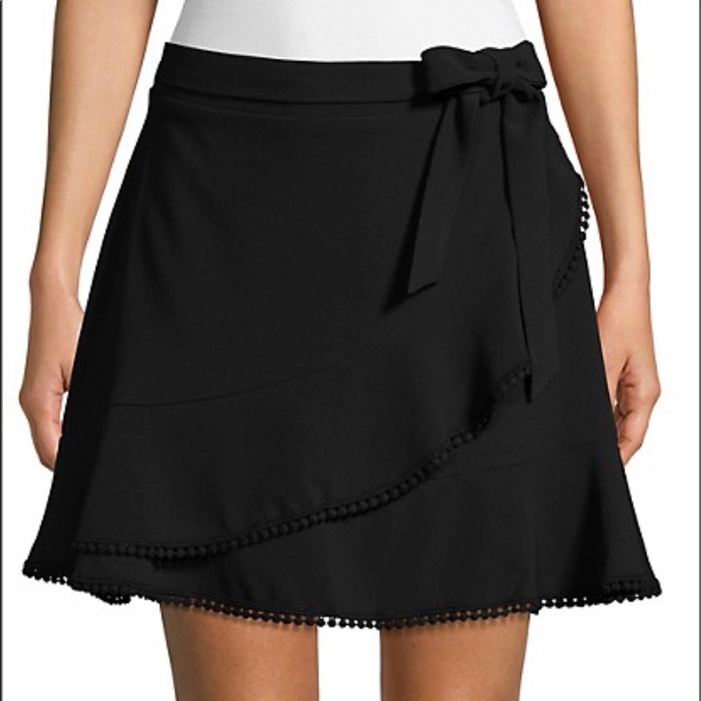 Cupcakes and cashmere black pom-pom skirt mini